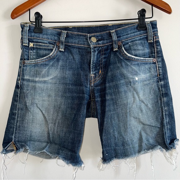 Citizens of Humanity Womens Size 27 Cut Off Denim Shorts The Rose #099 Stretch - Picture 2 of 10